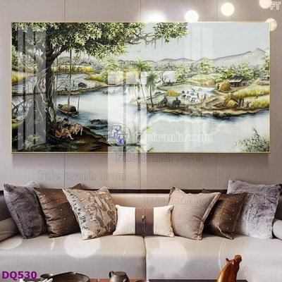 Download file gốc File tranh đồng quê DQ530 (in mica) trong suốt