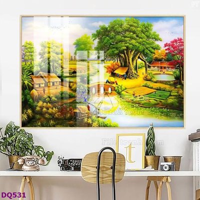 Download file ảnh gốc File tranh đồng quê DQ531 để in ấn