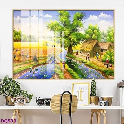 File tranh File tranh đồng quê DQ532 (gốc) phong cách tối giản