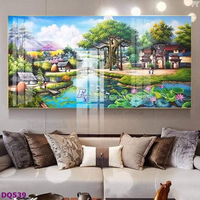 File in ấn File tranh đồng quê DQ539 (bản gốc) cao cấp