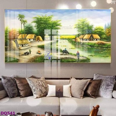 File PSD File tranh đồng quê DQ541 (bản gốc) dễ dàng edit