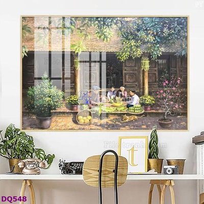 Tải file File tranh đồng quê DQ548 (PSD) cho in ấn quảng cáo