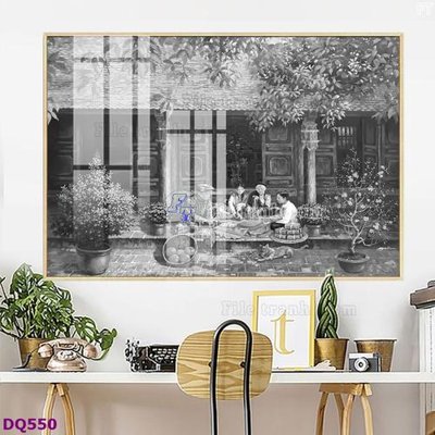 File gốc File tranh đồng quê DQ550 (in tráng gương) ốp tường