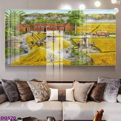 File tranh gốc PSD File tranh đồng quê DQ570 còn nguyên layer