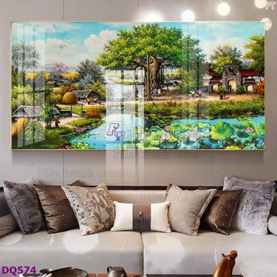 Tải file File tranh đồng quê DQ574 (gốc) in nhanh