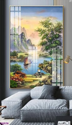 File gốc in ấn File tranh đồng quê DQ576 (sẵn sàng tải về)