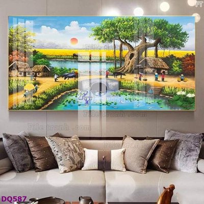 File tranh File tranh đồng quê DQ587 (file gốc) chuẩn màu in