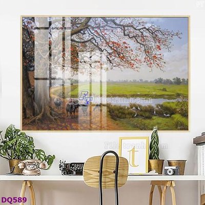 Tải file File tranh đồng quê DQ589 (PSD) cho in tranh kính