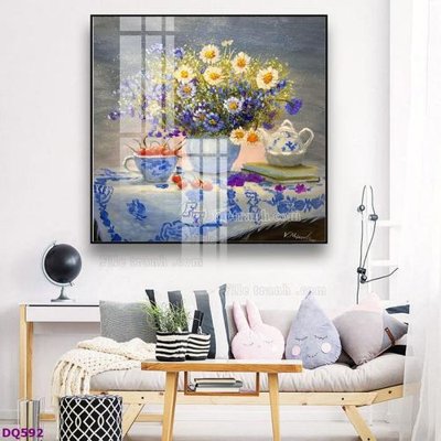File tranh File tranh đồng quê DQ592 (bản gốc) in lụa 5D