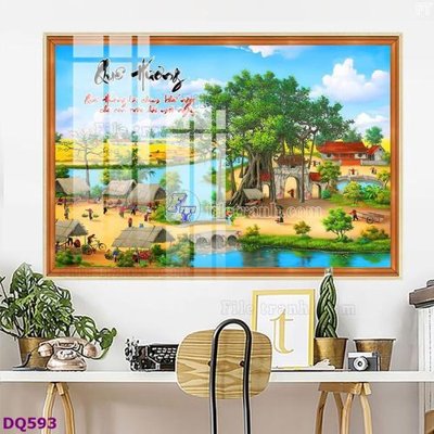 File ảnh File tranh đồng quê DQ593 (gốc) in quảng cáo ngoài trời