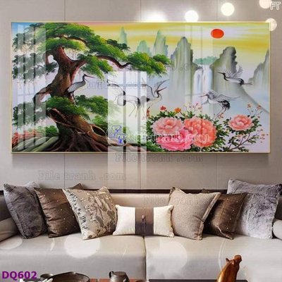 File gốc File tranh đồng quê DQ602 (in ấn) màu sắc trung thực