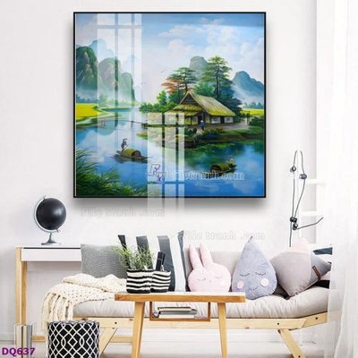 Ảnh gốc File tranh đồng quê DQ637 (độ nét cao) in mica