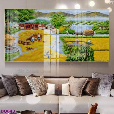 Tải file tranh gốc File tranh đồng quê DQ643 chất lượng cao