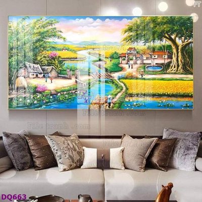 File tranh File tranh đồng quê DQ663 (file gốc) chủ đề phong thủy