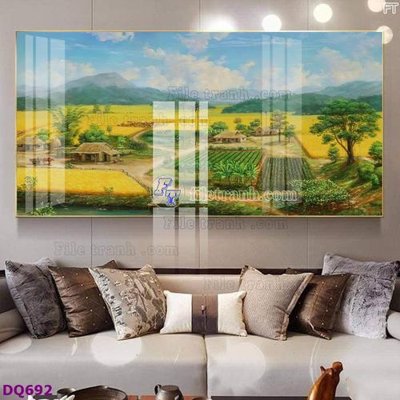 File gốc File tranh đồng quê DQ692 (in tráng gương) ốp tường