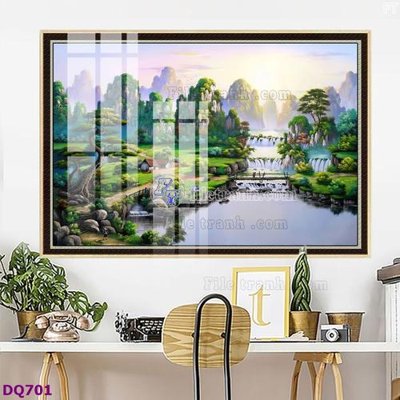 File PSD File tranh đồng quê DQ701 (chất lượng in ấn)