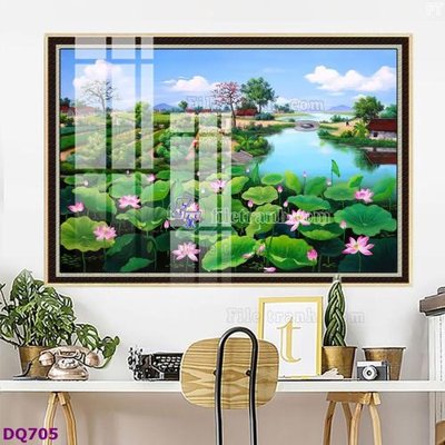 File gốc in ấn File tranh đồng quê DQ705 (sẵn sàng tải về)