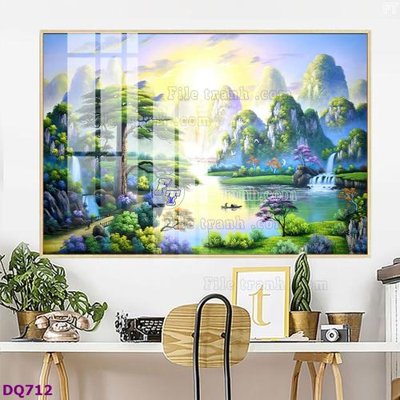 File in trần File tranh đồng quê DQ712 (bản gốc) trời sao