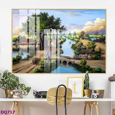File tranh File tranh đồng quê DQ717 (ảnh gốc) in trần xuyên sáng