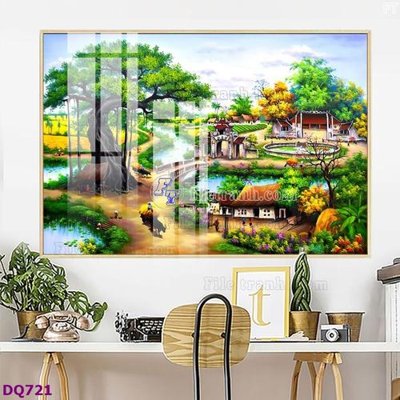 File gốc File tranh đồng quê DQ721 (cho in ấn) độc quyền