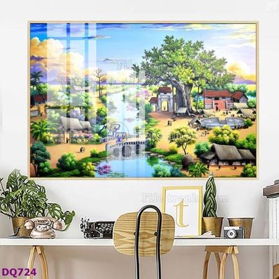 File in trần File tranh đồng quê DQ724 (bản gốc) phong cảnh