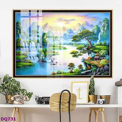 Tải file File tranh đồng quê DQ731 (gốc) làm tranh trang trí