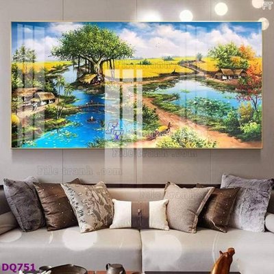 Tải file File tranh đồng quê DQ751 (gốc) in trên mọi chất liệu