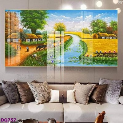 File PSD File tranh đồng quê DQ757 (bản gốc) độ phân giải cao