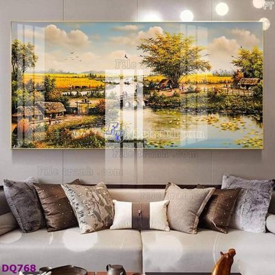 Tải file File tranh đồng quê DQ768 (ảnh gốc) 300dpi File tranh đồng quê DQ768