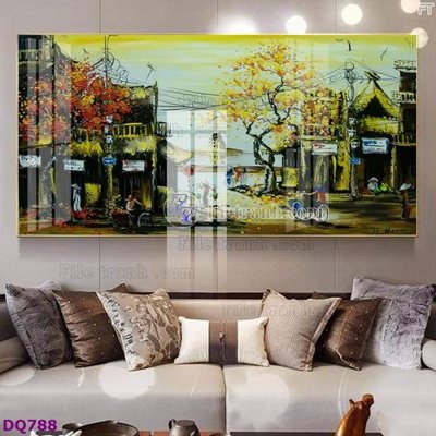 Tải file File tranh đồng quê DQ788 (ảnh gốc) in tráng gương