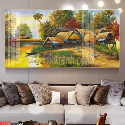 File tranh File tranh đồng quê DQ835 (bản gốc) treo tường