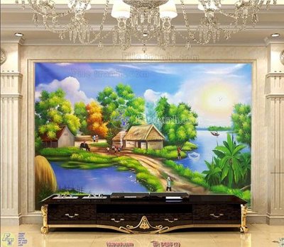 Download file File tranh đồng quê DQ95 (gốc) in mica đèn LED