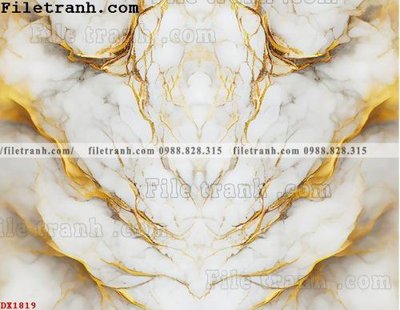 File tranh File vân đá đá cẩm thạch đối xứng DX1819 (gốc) in trên kính