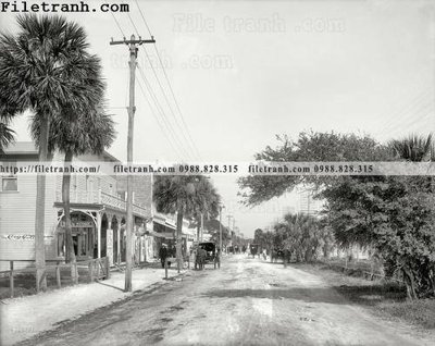 File gốc Daytona Beach_ 1904 (in tráng gương) nghệ thuật