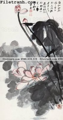 File gốc Dong hoa va chim moi cua Trung Quoc 189 (in lụa) tranh mã đáo