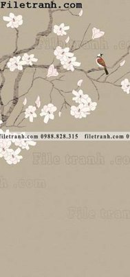 File tranh gốc Dong hoa va chim moi cua Trung Quoc 218 (bản quyền) file PSD