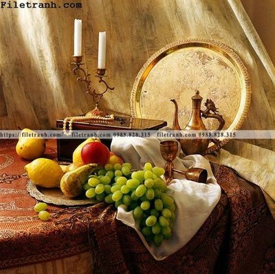 File gốc Dong tranh son dau co dien Chau Au 118 (in tráng gương) sang trọng