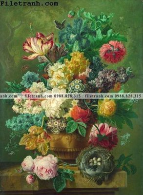 File in mica Dong tranh son dau co dien Chau Au 190 (bản gốc) siêu trong