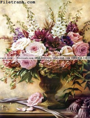 Tải file Dong tranh son dau co dien Chau Au 225 (gốc) chủ đề hoa sen