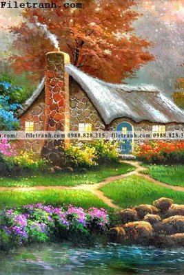 Download file Dong tranh son dau co dien Chau Au 259 (gốc) in mica đèn LED