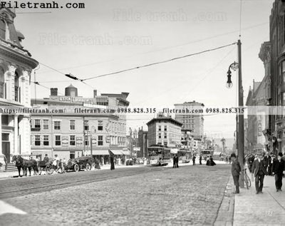 File gốc Embraceable Utica_ 1910 (in lụa) tranh thuận buồm