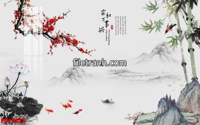 Hình ảnh file gốc in trần nhà File in tranh tường hiện đại FG10222