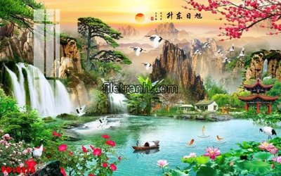 Download file File in tranh tường hiện đại FG10370 (gốc) in mica đèn LED