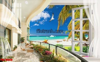 File tranh gốc in trần nhà File in tranh tường hiện đại FG10388 3D