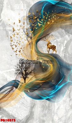 File in trần File in tranh tường hiện đại FG10572 (bản gốc 3D) sống động