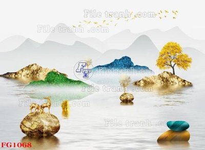 File in trần File in tranh tường hiện đại FG1068 (bản gốc) đại dương