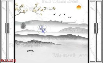File gốc File in tranh tường hiện đại FG1255 (in lụa) tranh mã đáo