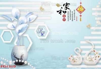 File gốc File in tranh tường hiện đại FG1319 (in lụa) tranh mã đáo