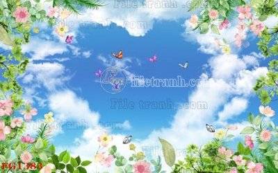 File in trần File in tranh tường hiện đại FG1383 (file gốc) phong thủy