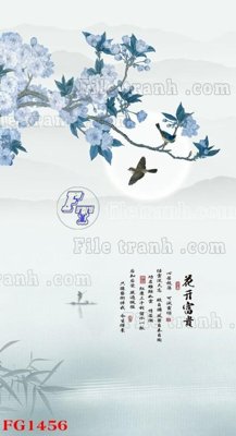 File gốc File in tranh tường hiện đại FG1456 (in lụa) tranh mã đáo